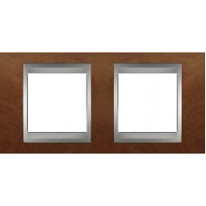 Рамка 2-місна Unica Top. Колір Черешня/Алюміній MGU66.004.0M2