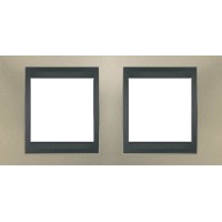 Рамка двухместная Unica Top. Цвет Матовый никель/Графит MGU66.004.239 Рамка двухместная Unica Top. Цвет Матовый никель/Графит MGU66.004.239
