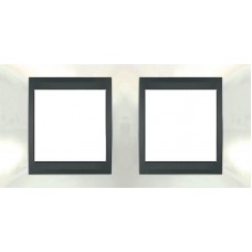 Рамка 2-местная Unica Top. Цвет Белоснежный/Графит MGU66.004.292