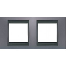 Рамка двомісна Unica Top. Колір Блакитний берил/Графіт MGU66.004.298