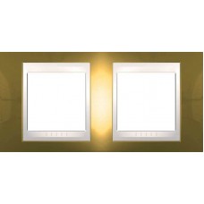 Рамка двомісна Unica Top. Колір Золото/Слонова кістка MGU66.004.504