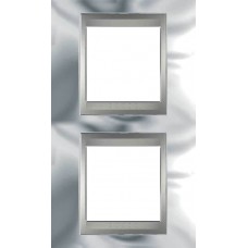 Рамка двомісна Unica Top. Колір Блискучий хром/Алюміній MGU66.004V.010