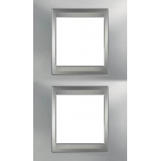 Рамка 2-местная Unica Top. Цвет Матовый хром/Алюминий MGU66.004V.038