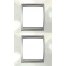 Рамка двомісна Unica Top. Колір Білосніжний/Алюміній MGU66.004V.092