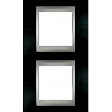 Рамка двухместная Unica Top. Цвет Черный родий/Алюминий MGU66.004V.093