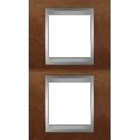 Рамка двухместная Unica Top. Цвет Черешня/Алюминий MGU66.004V.0M2