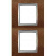 Рамка двухместная Unica Top. Цвет Черешня/Алюминий MGU66.004V.0M2