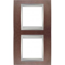 Рамка двомісна Unica Top. Колір Венге/Алюміній MGU66.004V.0M3