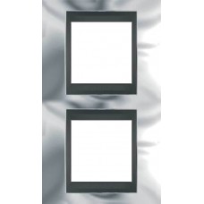 Рамка двомісна Unica Top. Колір Блискучий хром/Графіт MGU66.004V.210