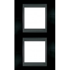 Рамка двухместная Unica Top. Цвет Черный родий/Графит MGU66.004V.293