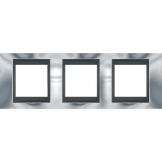 Рамка 3-місна Unica Top. Колір Блискучий хром/Графіт MGU66.006.210