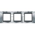 Рамка 3-місна Unica Top. Колір Блискучий хром/Графіт MGU66.006.210