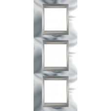 Рамка тримісна Unica Top. Колір Блискучий хром/Алюміній MGU66.006V.010