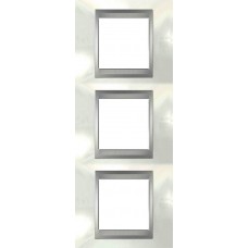 Рамка тримісна Unica Top. Колір Білосніжний/Алюміній MGU66.006V.092