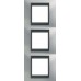 Рамка 3-местная Unica Top. Цвет Матовый хром/Графит MGU66.006V.238