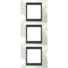 Рамка тримісна Unica Top. Колір Білосніжний/Графіт MGU66.006V.292