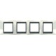 Рамка чотиримісна Unica Top. Колір Білосніжний/Графіт MGU66.008.292