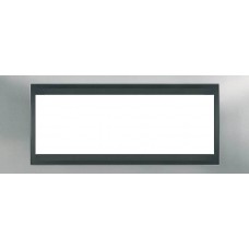 Рамка 6-модульная Итальянский дизайн Unica Top. Цвет Матовый хром/Графит MGU66.106.238