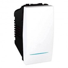 Выключатель одноклавишный кнопочный с индикационной подсветкой Unica 10А MGU3.106.18N