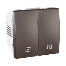 Выключатель двухклавишный для жалюзи нажимной 10А серия Unica MGU3.207.12