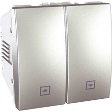 Выключатель двухклавишный для жалюзи нажимной 10А серия Unica MGU3.207.30