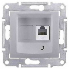 SDN4101160 Телефонная розетка RJ11 Sedna. Цвет Алюминий