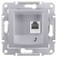 ⚡SDN4101160 Телефонная розетка RJ11 Sedna. Цвет Алюминий