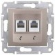 SDN4201168 Телефонна розетка подвійна RJ11 Sedna. Колір Титан