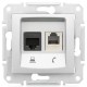 SDN5200123 PC + телефонна розетка RJ11 + RJ45, кат. 6, неекранована Sedna. Колір Слонова кістка
