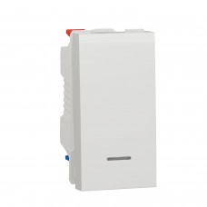 Переключатель одноклавишный с нейтралью 10А 1 модуль Unica New белый (NU310318S)