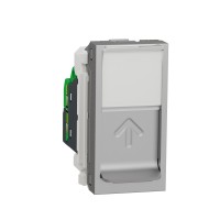⚡Розетка компьютерная RJ45, категории 5 UTP, 1 модуль Unica New алюминий (NU341030)