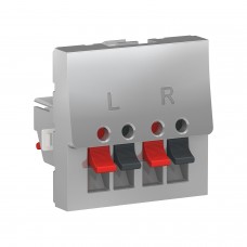 ⚡Аудіорозетка 2 модулі Unica New алюміній (NU348630)