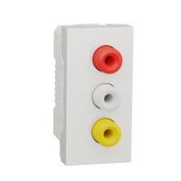 ⚡Розетка 3 RCA 1 модуль Unica New біла (NU343118)
