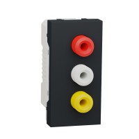 ⚡Розетка 3 RCA 1 модуль Unica New антрацит (NU343154)