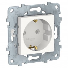 ⚡Розетка з заземленням без шторок 16А гвинтовий зажим Unica New біла (NU503618)