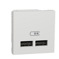 ⚡Розетка USB двойная 2.1А 2 модуля Unica New белая (NU341818)