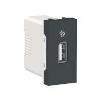 ⚡Розетка USB 1 модуль Unica New антрацит (NU342854)