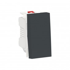 ⚡Выключатель одноклавишный кнопочный сх.1 10А, 1 модуль Unica New антрацит (NU310654)