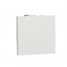 Выключатель одноклавишный кнопочный сх.1 10А 2 модуля Unica New белый (NU320618)