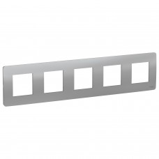 ⚡Рамка 5-ти постовая Unica New алюминий (NU201030)