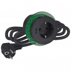 ⚡Блок розеток в стіл (2К+З) + USB тип А, Unica System+ антрацит (INS44005)