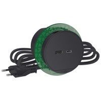 ⚡Блок розетокв стіл, USB тип А + тип С, Unica System антрацит (INS44009)