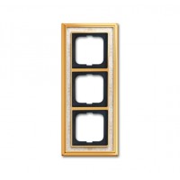 Установча рамка 3 поста "Династія" ABB латунь полiрована/біла розпис (1723-836-500)