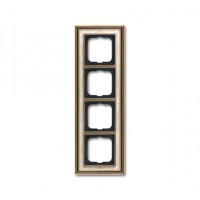 Установча рамка 4 поста "Династія" ABB латунь антична/біла розпис (1724-846-500)