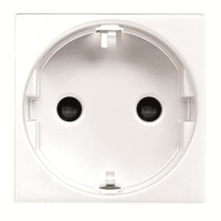 Розетка с заземлением и защитными шторками ABB 16А, 250В N2288 BL 2мод. белый Zenit (2CLA228800N1101)