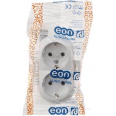 Подвійна розетка з заземленням Aling Conel EON біла (E604.0)