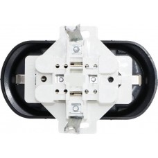 Розетка подвійна з заземленням Aling Conel серії EON. Колір "Чорний" (E604.E1)