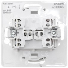 Перемикач одноклавішний прохідний Aling Conel серії EON. Колір "Білий" (E607.0)