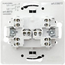 Переключатель проходной двойной Aling Conel серии EON. Цвет "Черный" (E6072.E1)