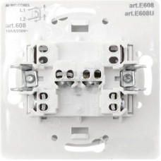 Переключатель промежуточный одноклавишный Aling Conel серии EON белый (E608.0)
